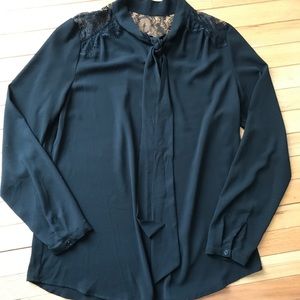Black blouse with lace